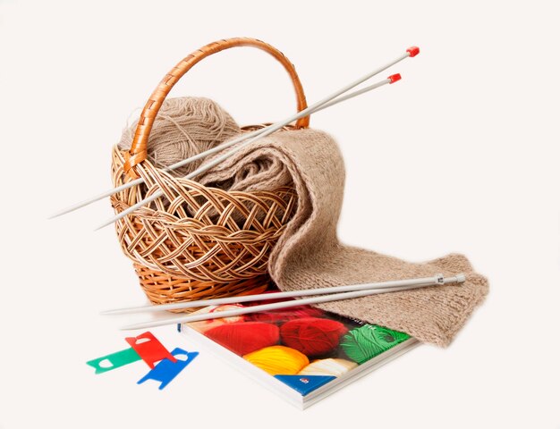 Koszyk z mulinami i haftem